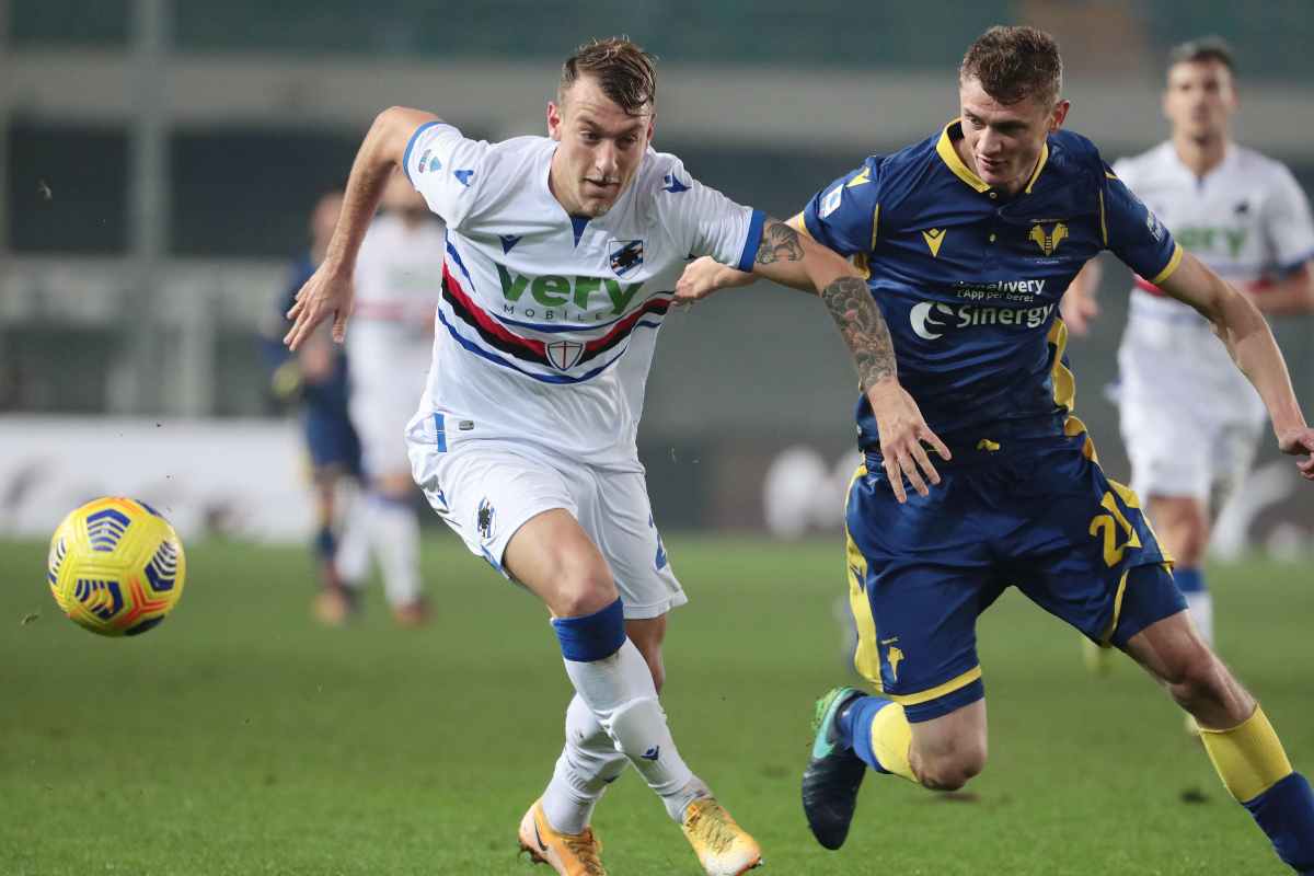 Antonino La Gumina con la maglia della Sampdoria