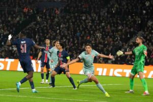 Molina esulta dopo un gol segnato con l'Atletico Madrid