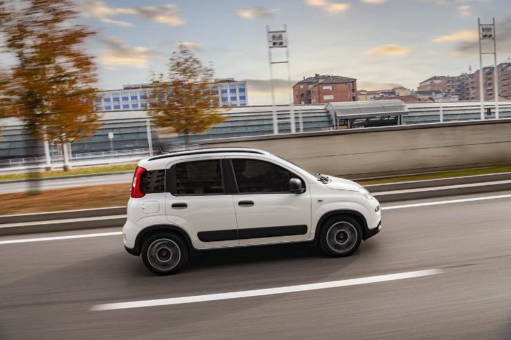 Una Fiat Panda in strada