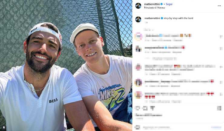 Sinner e Berrettini insieme in foto