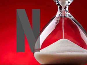 una clessidra con vicino il logo di Netflix
