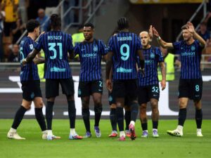 i giocatori dell'Inter in gruppo