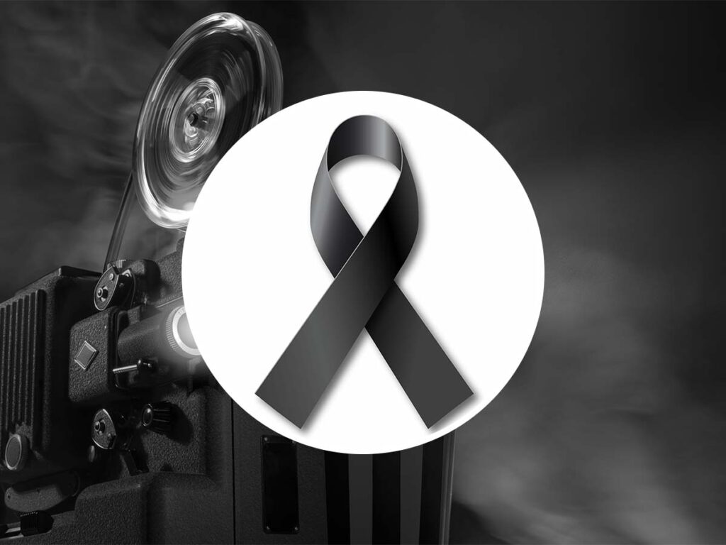simbolo lutto e cinepresa
