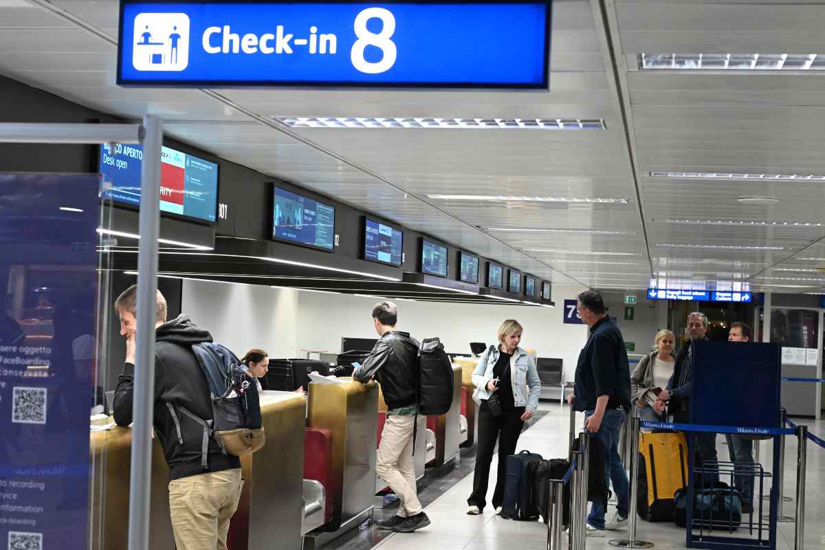 Check in all'aeroporto di Milano Linate