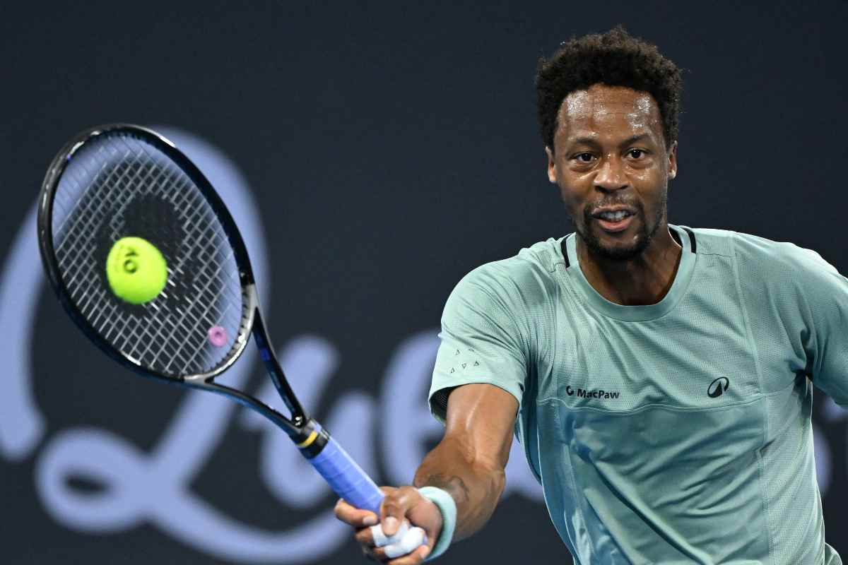 Gael Monfils in azione col dritto
