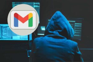 hacker e logo gmail