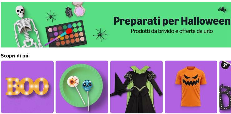 banner di Amazon sulle offerte per Halloween