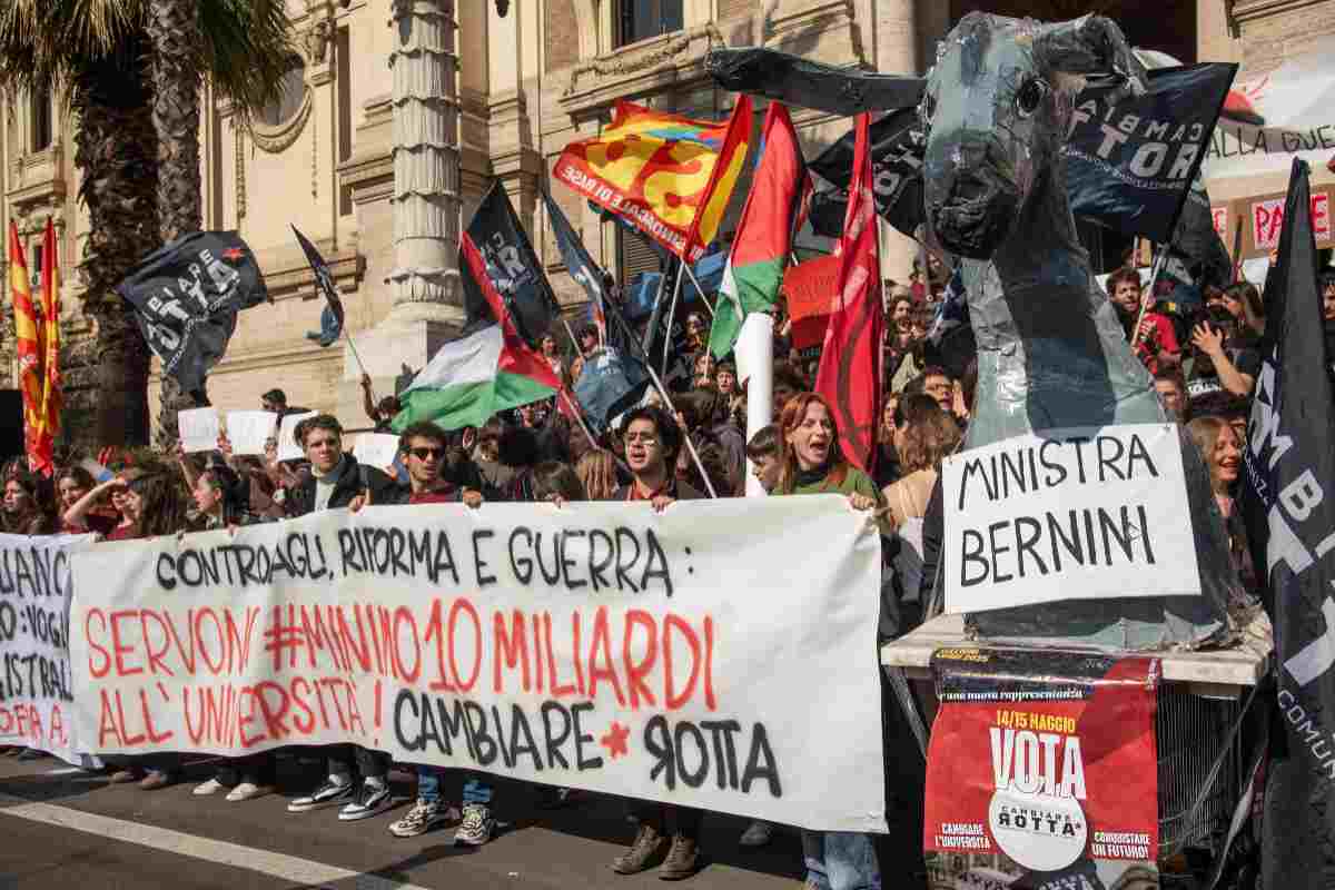 studenti durante una manifestazione
