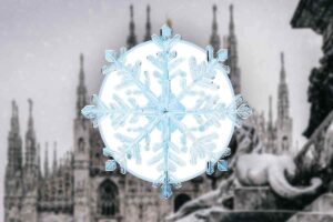 Duomo di Milano e fiocco di neve