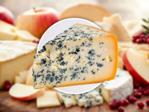 una fetta di formaggio con la muffa