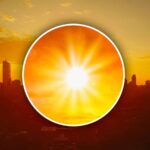 un cerchio con il sole splendente all'interno