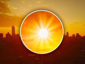 un cerchio con il sole splendente all'interno